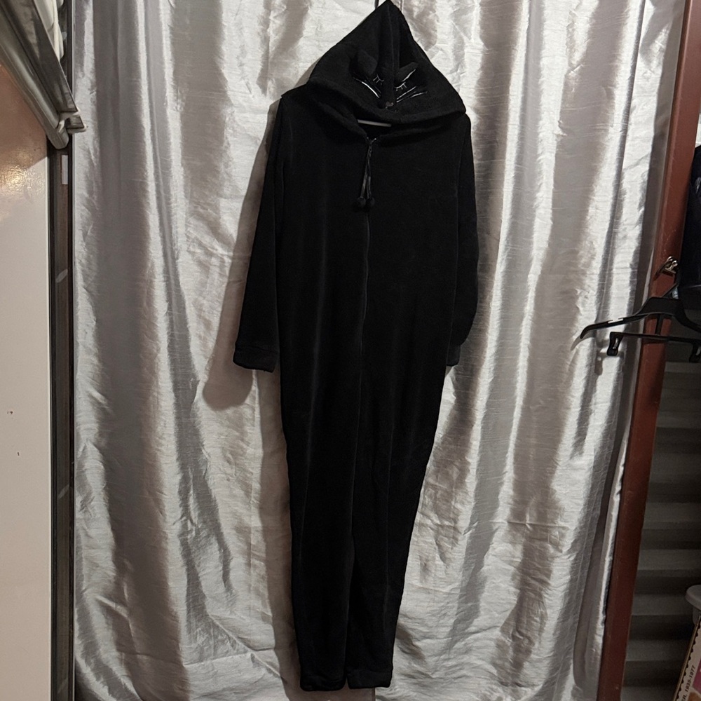 Essentials Black Hooded Pajama Onesie